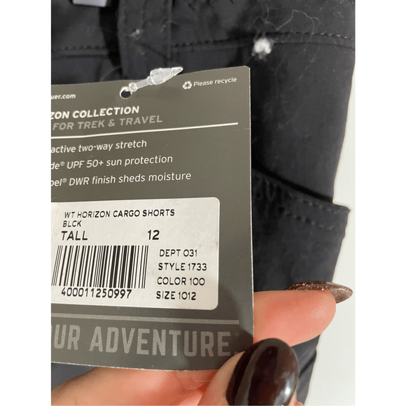 NWT Eddie Bauer Women's 12 T Gorpcore Utility Hiking Black Horizon Cargo Shorts - Picture 5 of 6